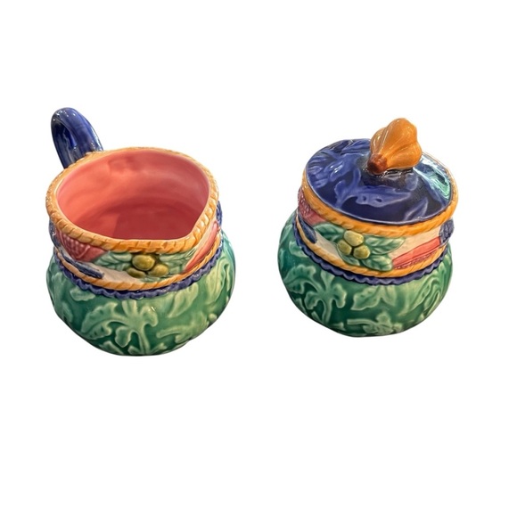Fitz & Floyd Tuscany Fields Cream And Lidded Sugar Set 1995 Scarce Rare - Picture 2 of 10